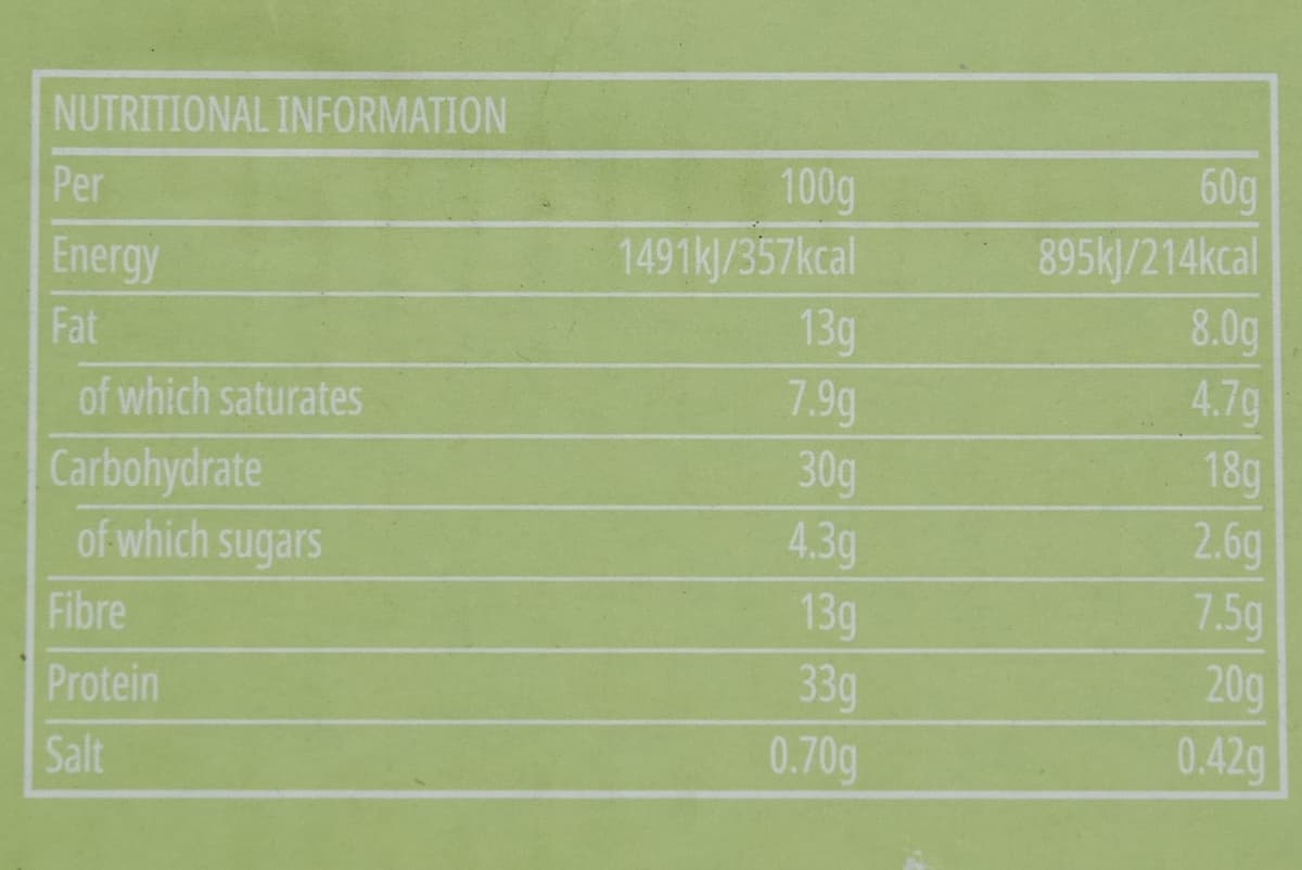 レイヤードプロテインバー 抹茶の栄養成分