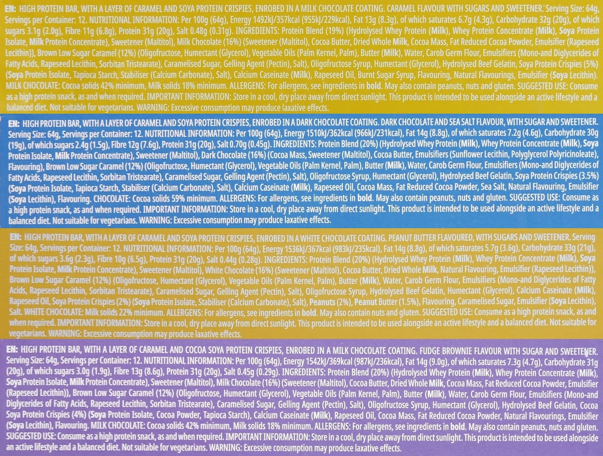 Impact プロテインバーの栄養成分