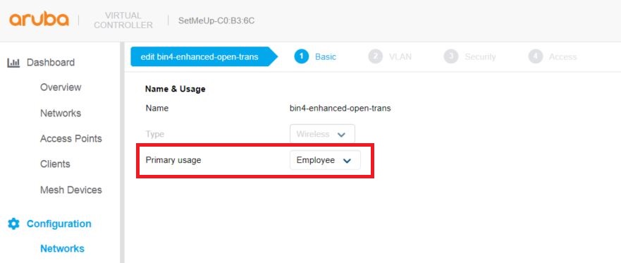 Open Enhanced setting on Aruba AP505/Instant OS 8.7.0.0 - ネットワークエンジニアの ...