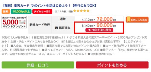 i2iポイントの楽天カード広告ページ i2iポイントの楽天カード広告ページ