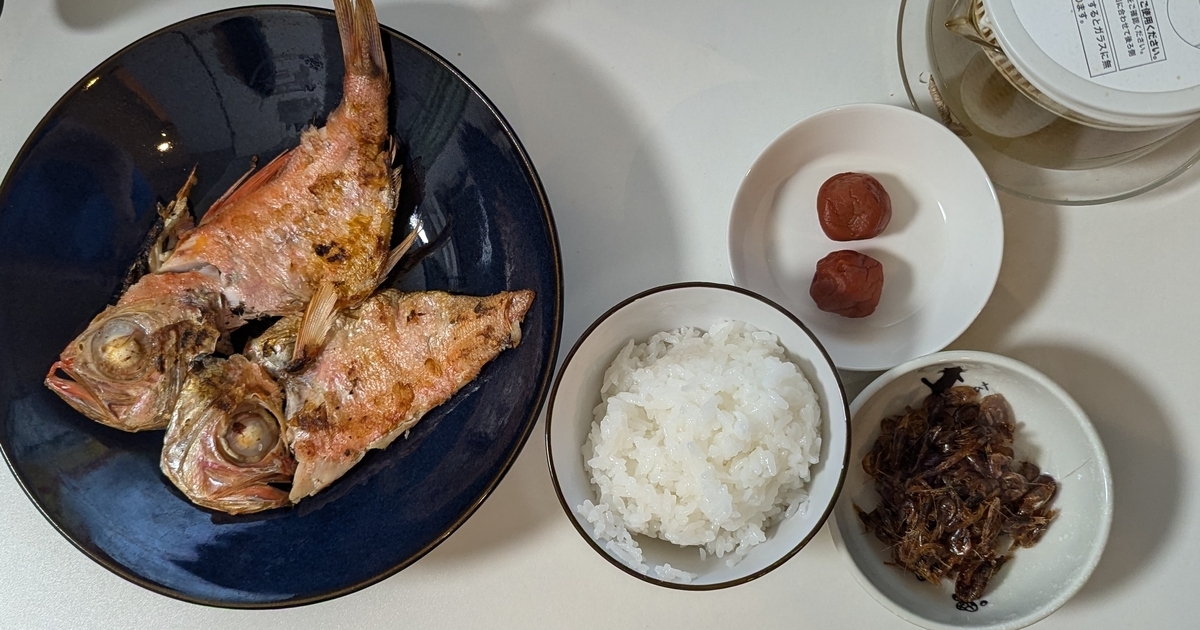 金目鯛の干物とこえび佃煮
