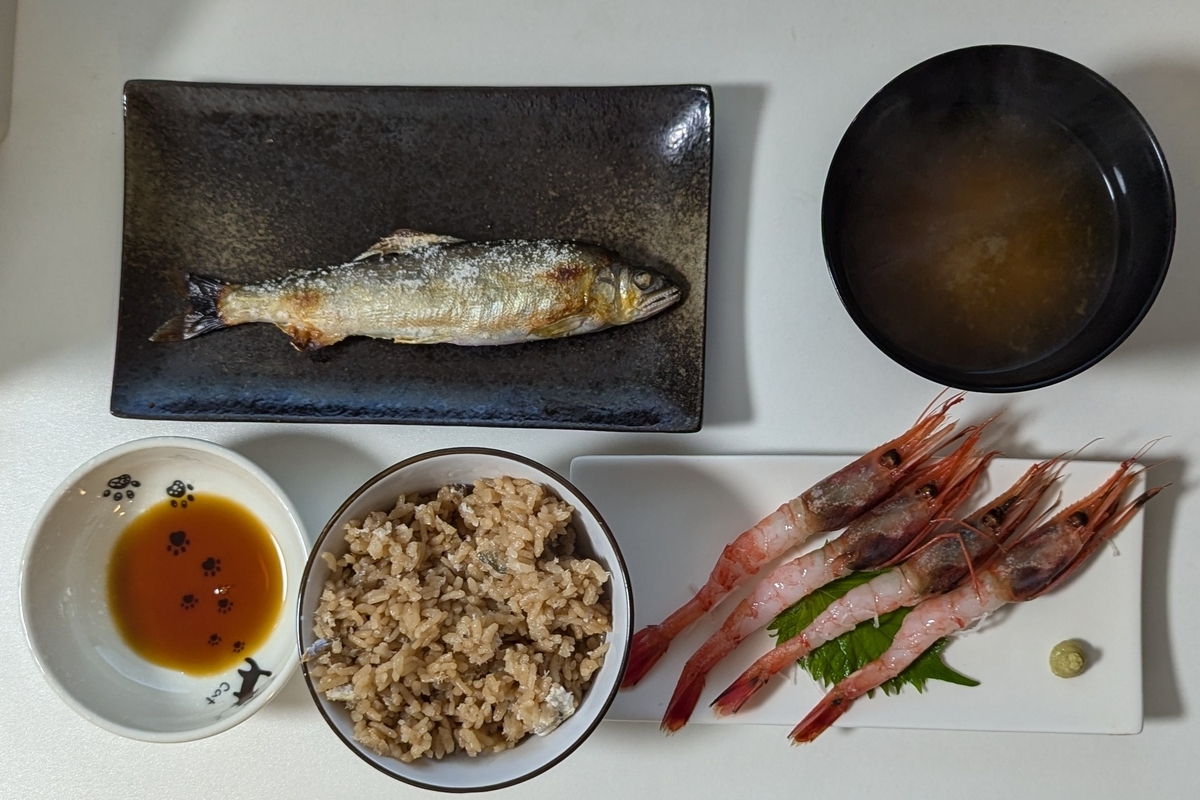 鮎定食