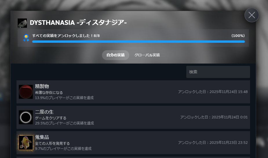 『DYSTHANASIA -ディスタナジア-』全実績解除