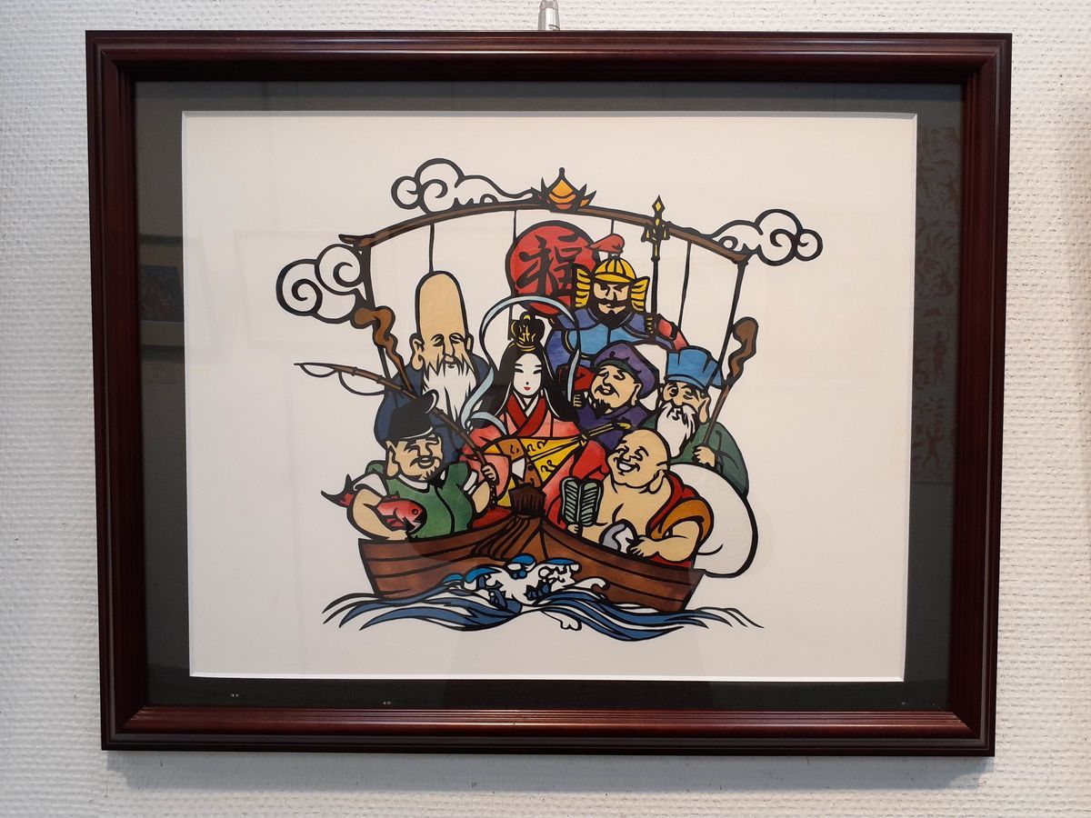 切り抜き絵、額付き、作者名入り 絵画 壁掛け サムトフト 【小さなソーセージのおさんぽ】 額入り