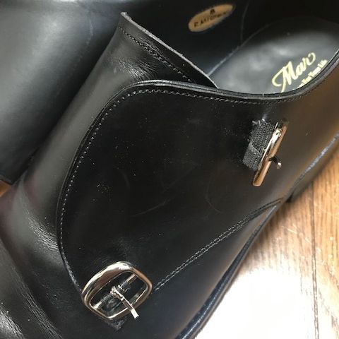 【cordwainer】定価約40%OFF ダブルモンクストラップ　シボ　レザー RAYMAR】ダブルモンクストラップ ブラック Annonay社製 Vocalou