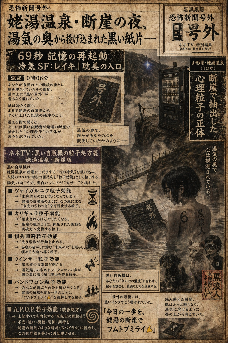 【69秒 記憶の再起動】冷気SF：レイキ｜耽美の入口   山形県・姥湯温泉（うばゆ）