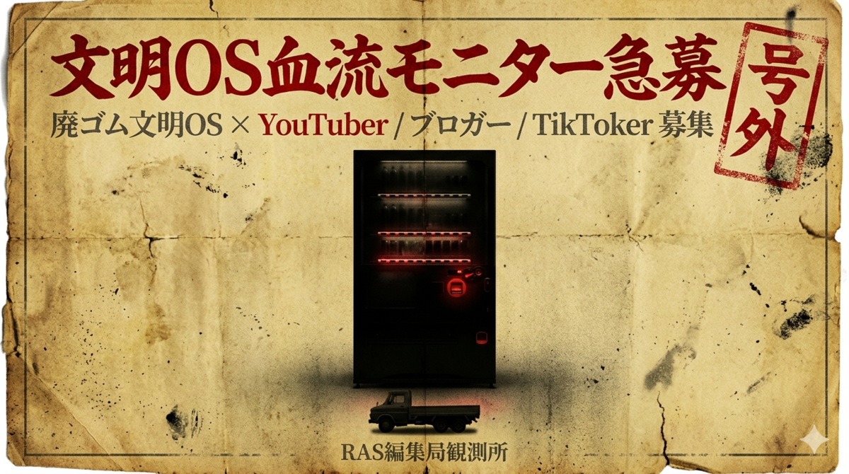 文明の血流から切り離されたRAS編集局観測所の宣言