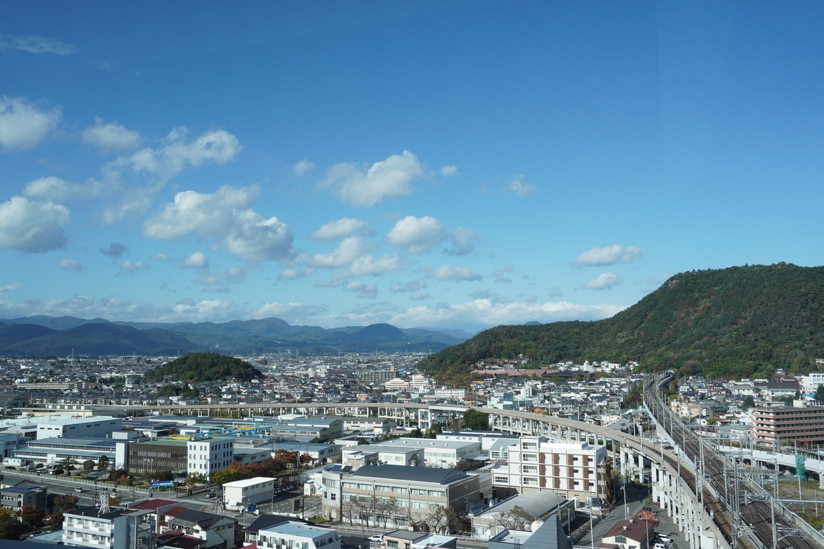 コラッセ福島展望スペースの反対側の窓から見た風景