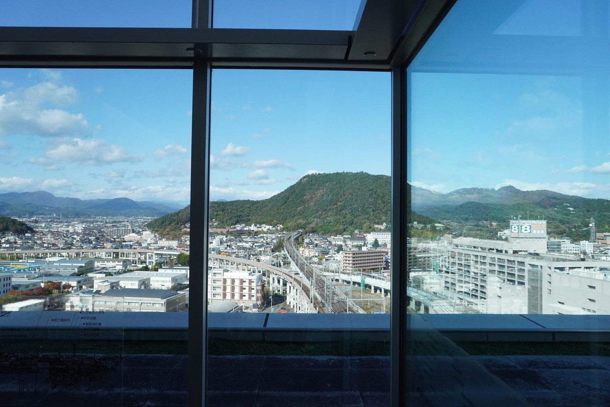 コラッセ福島最上階の窓から見た風景