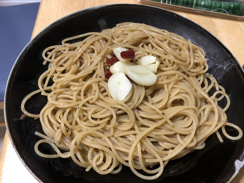 牛タンソースのペペロンチーノ
