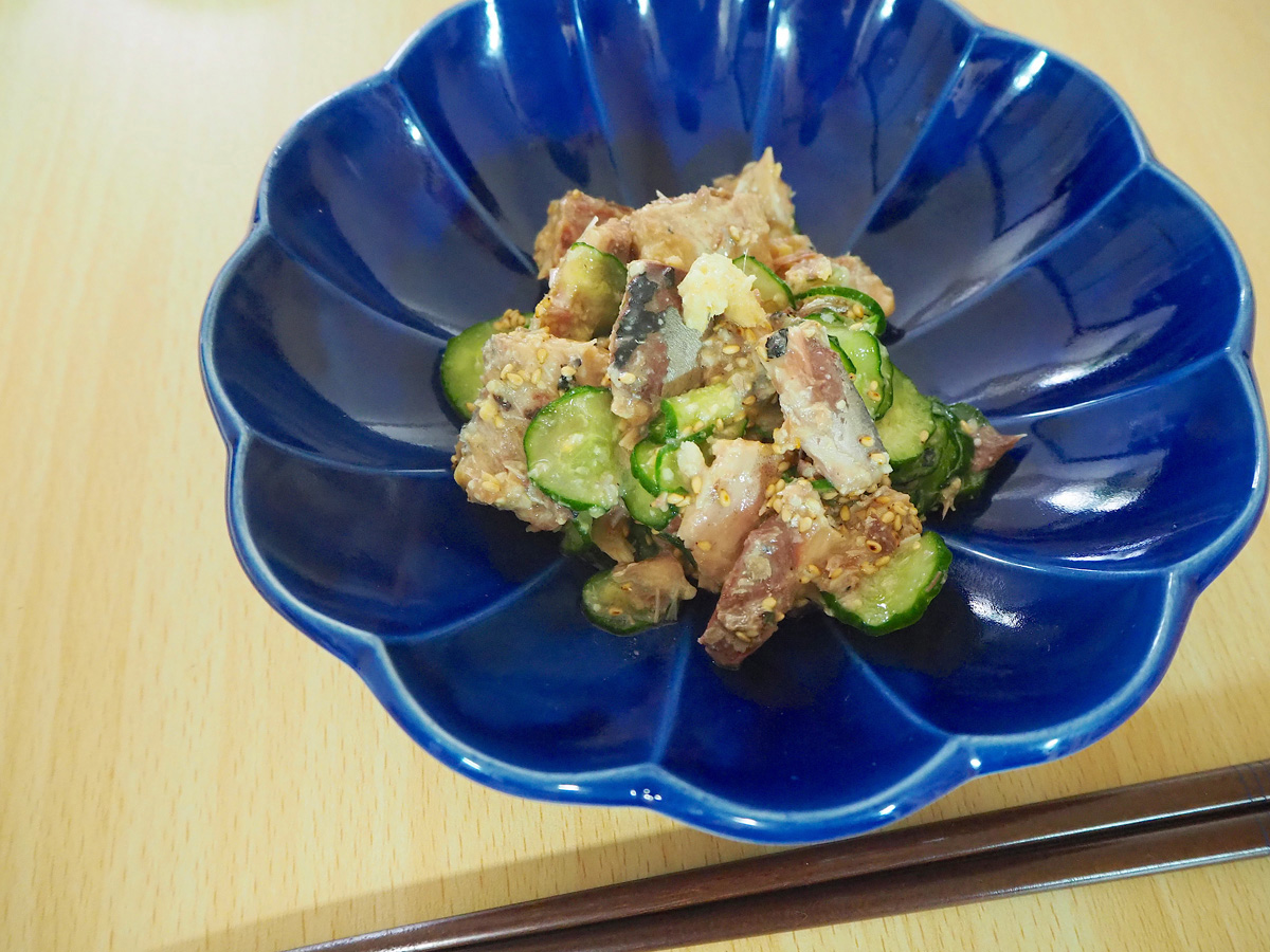 サバきゅうりのごま味噌和え