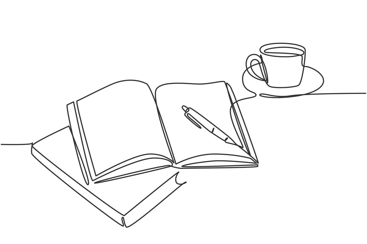 本とノートとコーヒーカップ