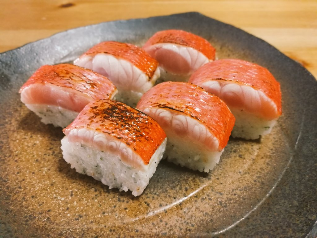 キンメダイの棒寿司を作った