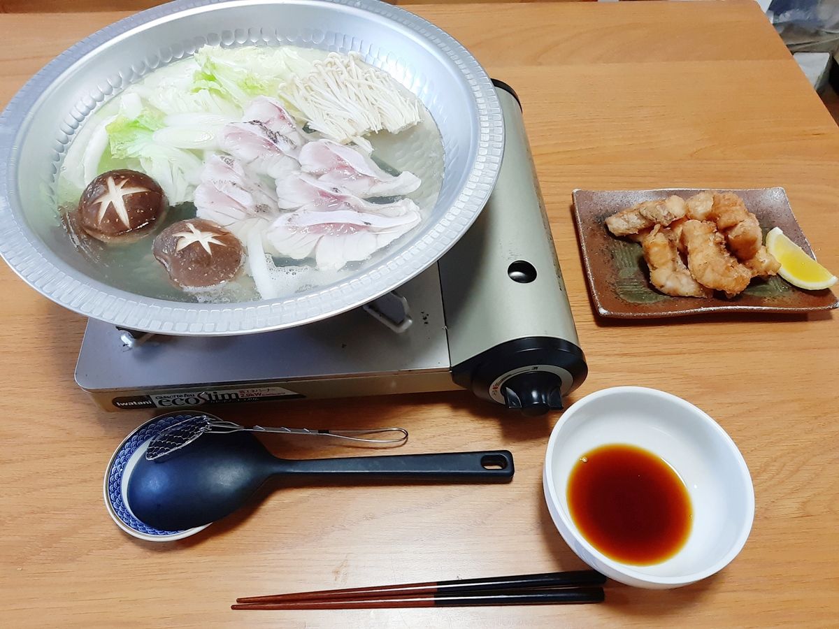 マハタを鍋と唐揚げにした