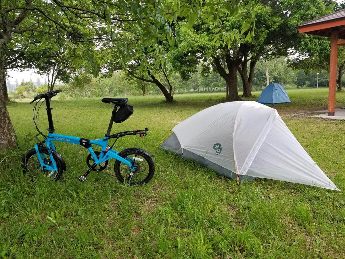 自転車ソロキャンプも徒歩時と同様、道具は最小限かつコンパクトに