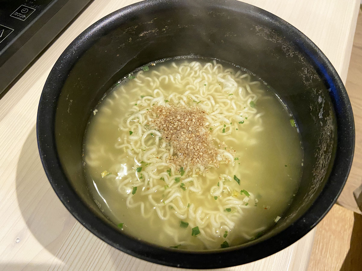 ニジマスのダシで作ったサッポロ一番