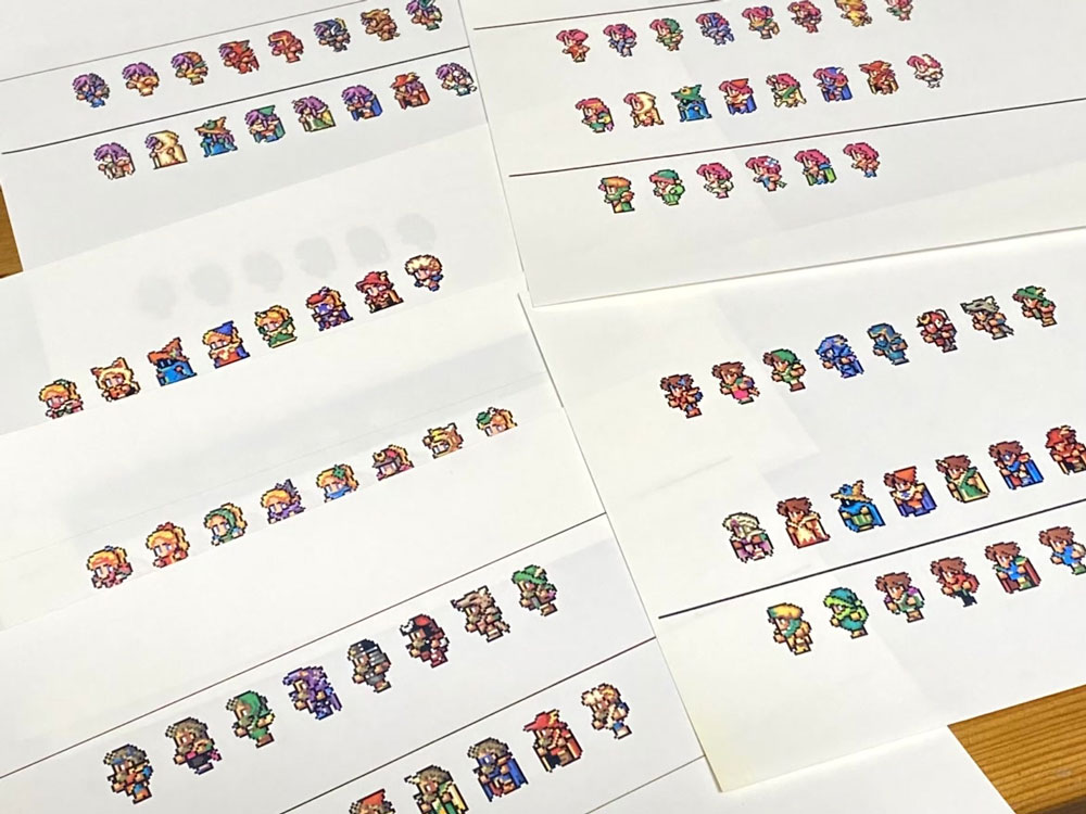 渋谷員子さんが手掛けた、FFVのキャラクタードット絵