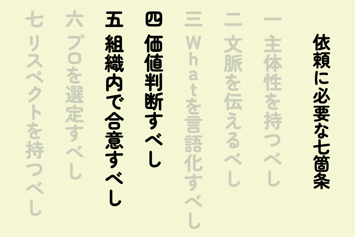 依頼に必要な七箇条
