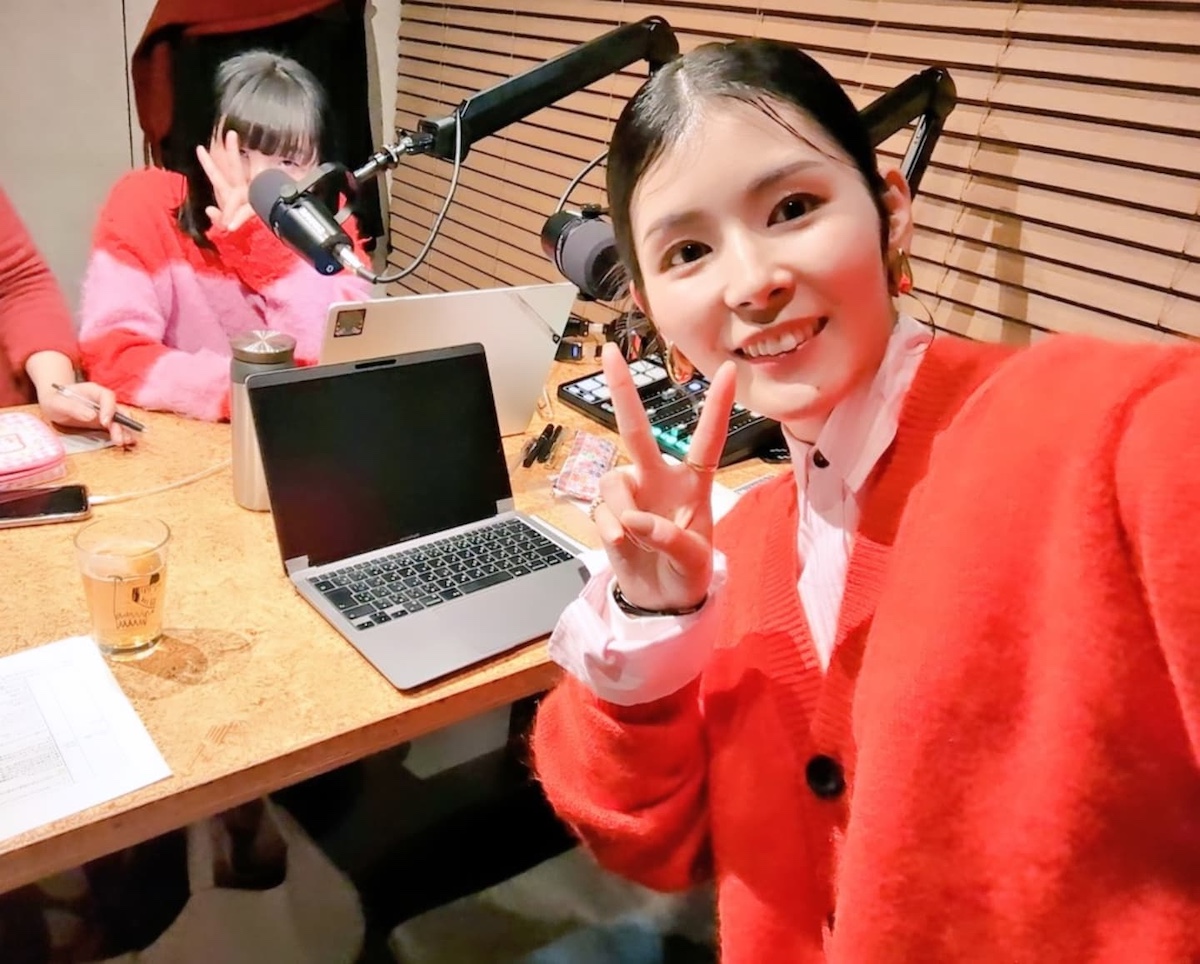 月岡ツキさん・Podcast収録の様子