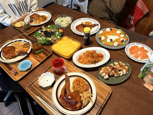 クリスマスの食卓の様子