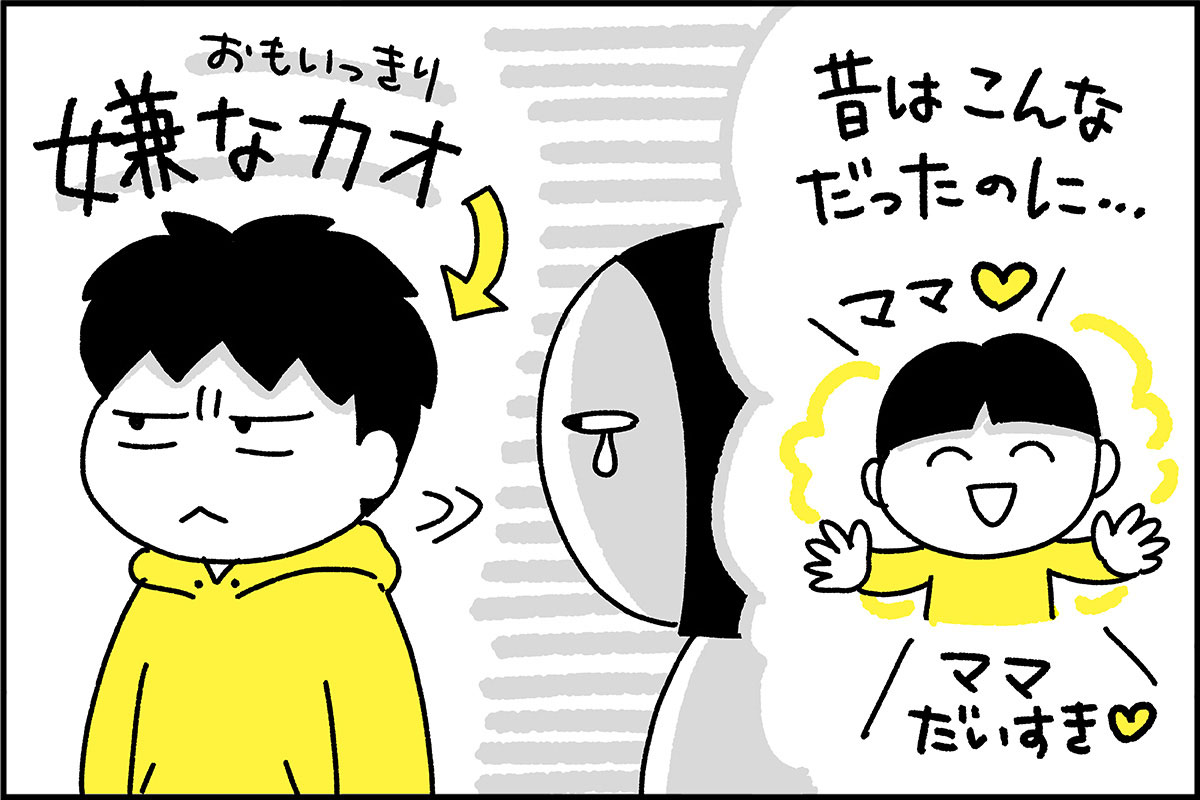 露骨に嫌な顔をする息子