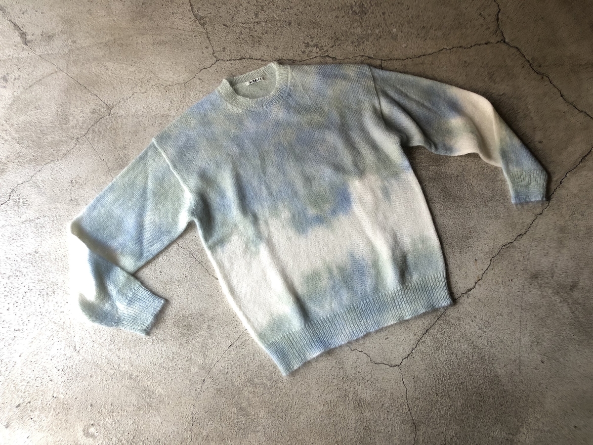 AURALEE - 【美品】  AURALEE / オーラリー | 2019AW | MOHAIR TIE DYE KNIT P/O モヘア タイダイ ニット | 1 | ブルー | レディース AURALEE SUPER KID MOHAIR TIE DIE KNIT P/O A9A