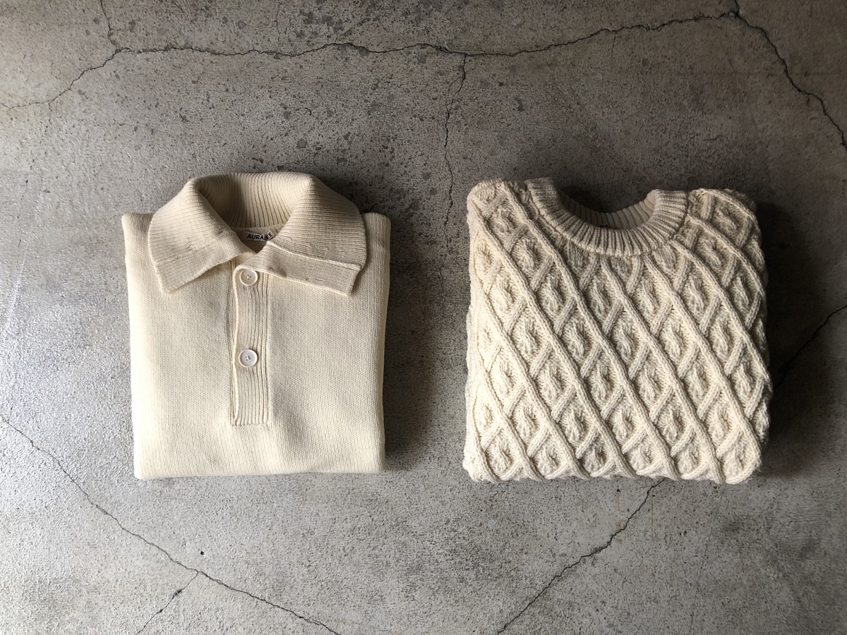 オーラリー　AURALEE ローゲージ　ニット　アイボリー オーラリー AURALEE ローゲージ ニット アイボリー