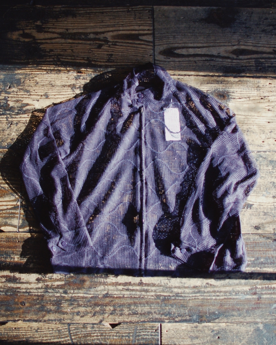 トップス UNUSED Gourd pattern mesh dog ear jacket 春に効くメッシュレイヤード。UNUSEDのドッグイヤージャケットに