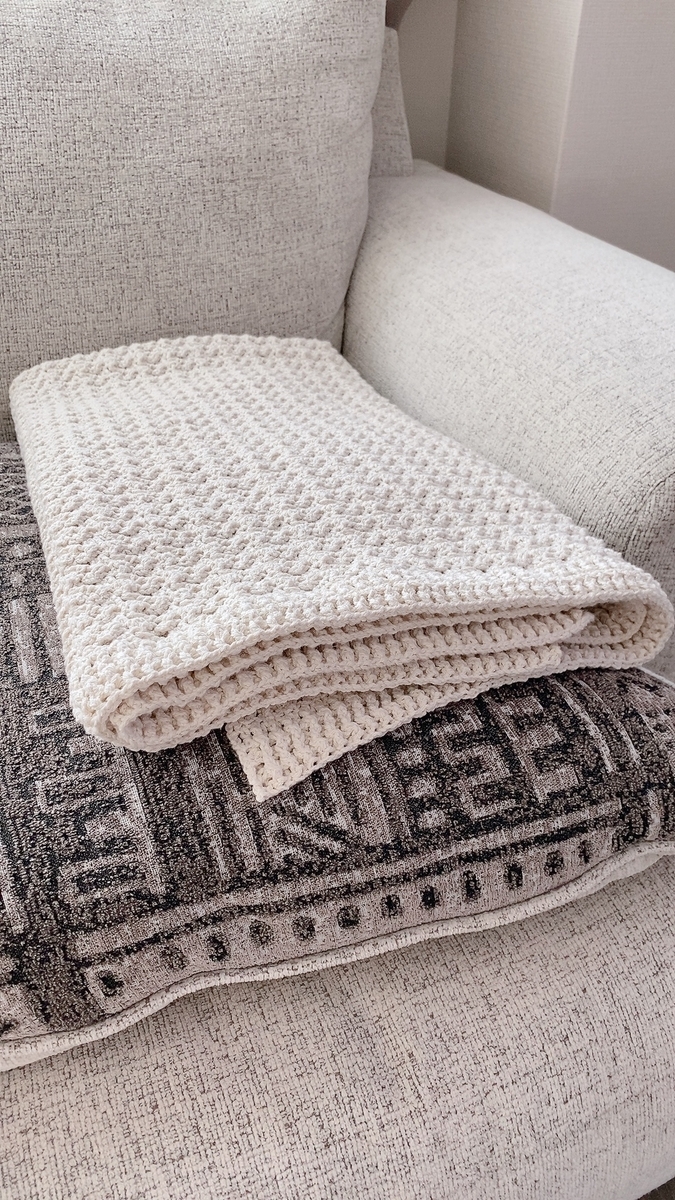 手編み ソファカバー かぎ編みで作る】手作り簡単ソファカバー【初心者】 - blueberrychan's