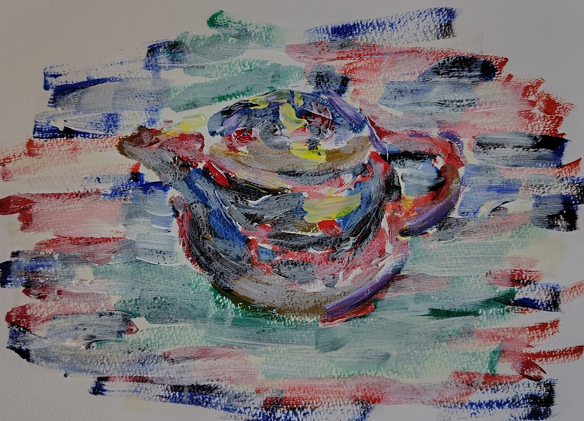 絵の制作過程 ー白と黒は難しいー - 空の青 風の緑 ーゆるり