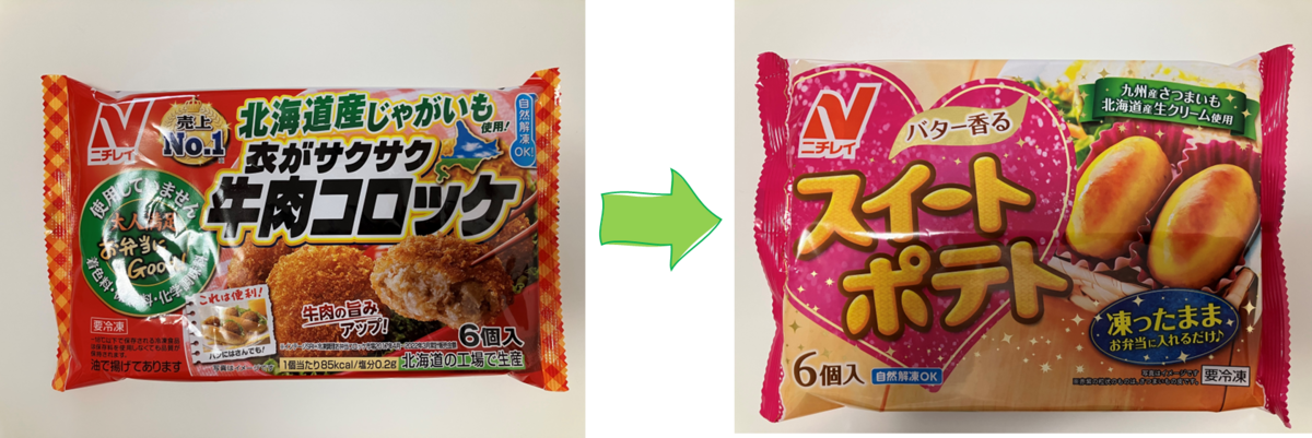 コロッケをスイートポテトに変える写真