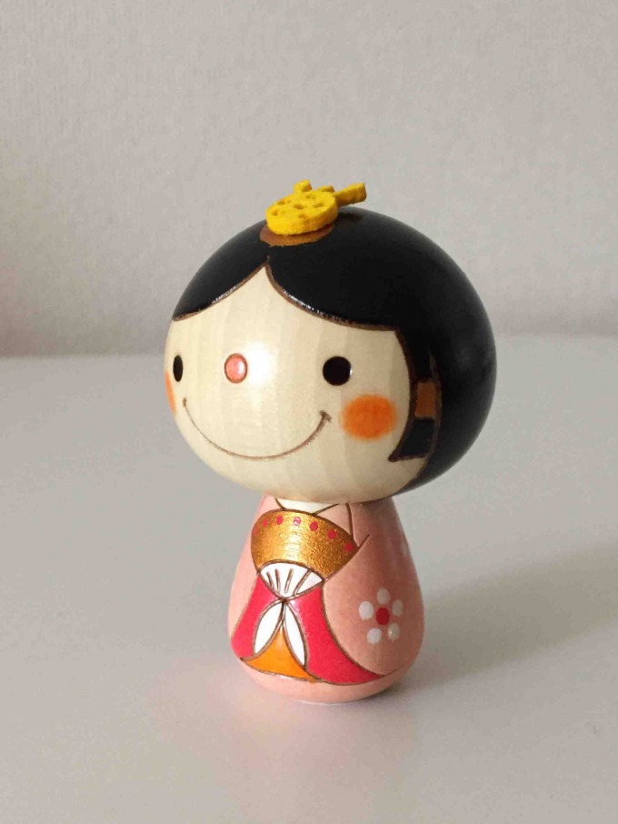 美品✨創作こけし☘️かずを作品☘️1987年頃の作品 三姉妹