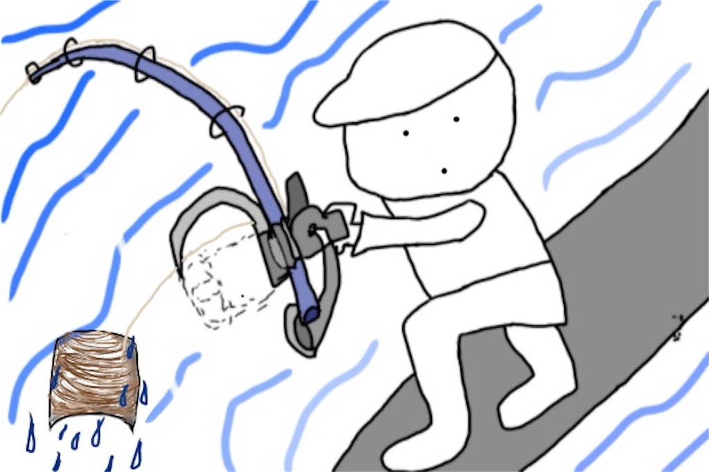 釣り、ドラグがないイラスト