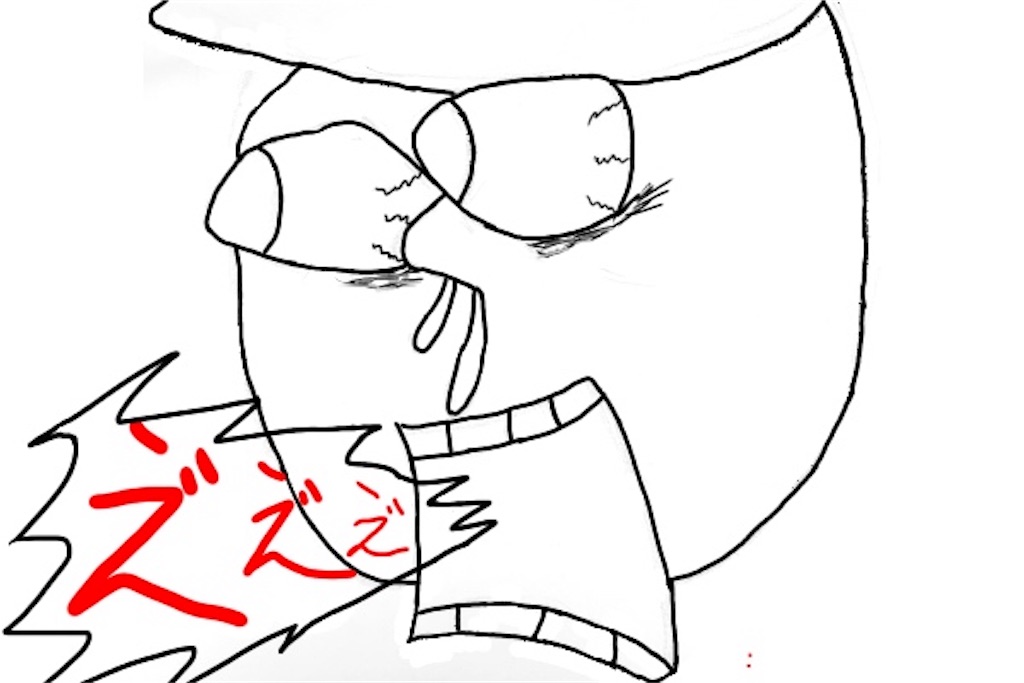 釣り、ドラグが吹っ飛ぶイラスト