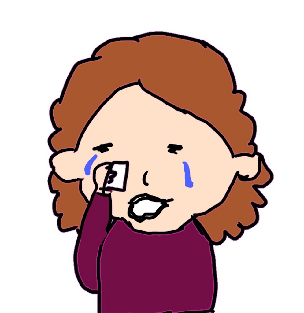 泣いている母親のイラスト