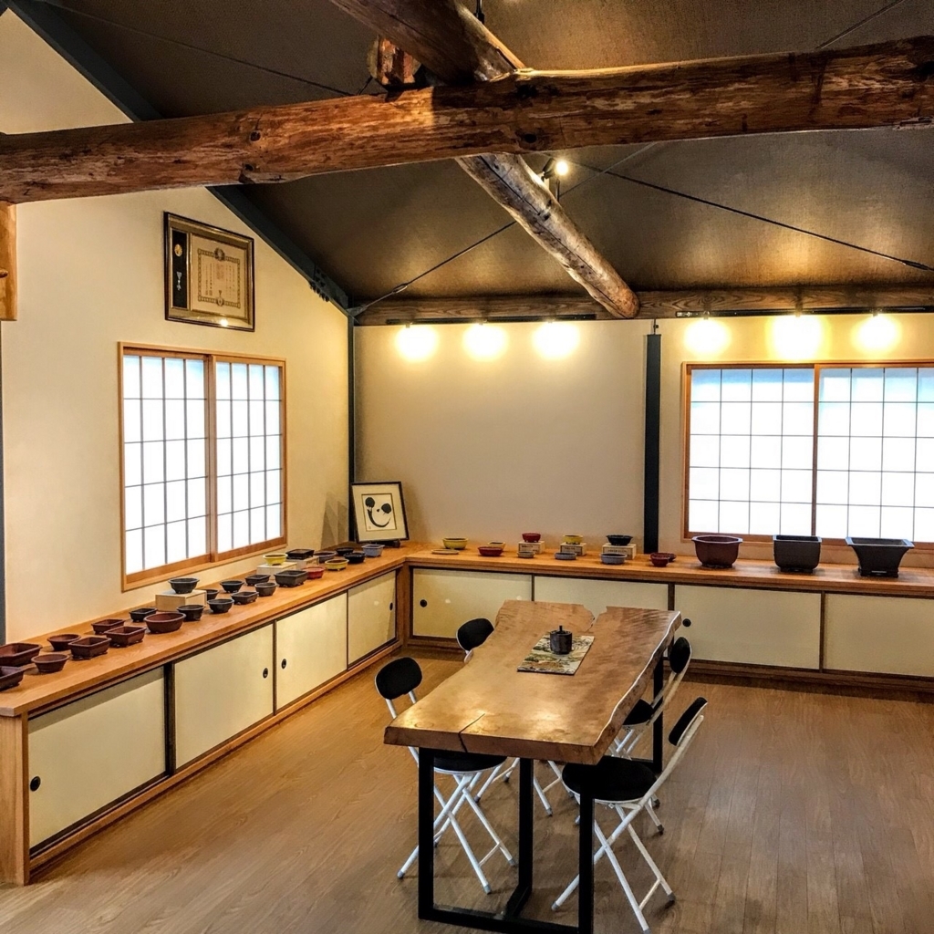 常滑焼　盆栽鉢　落款 角山 伝統工芸士　渡邉角幸　16号　松　皐月 bonsaisaite_h110060