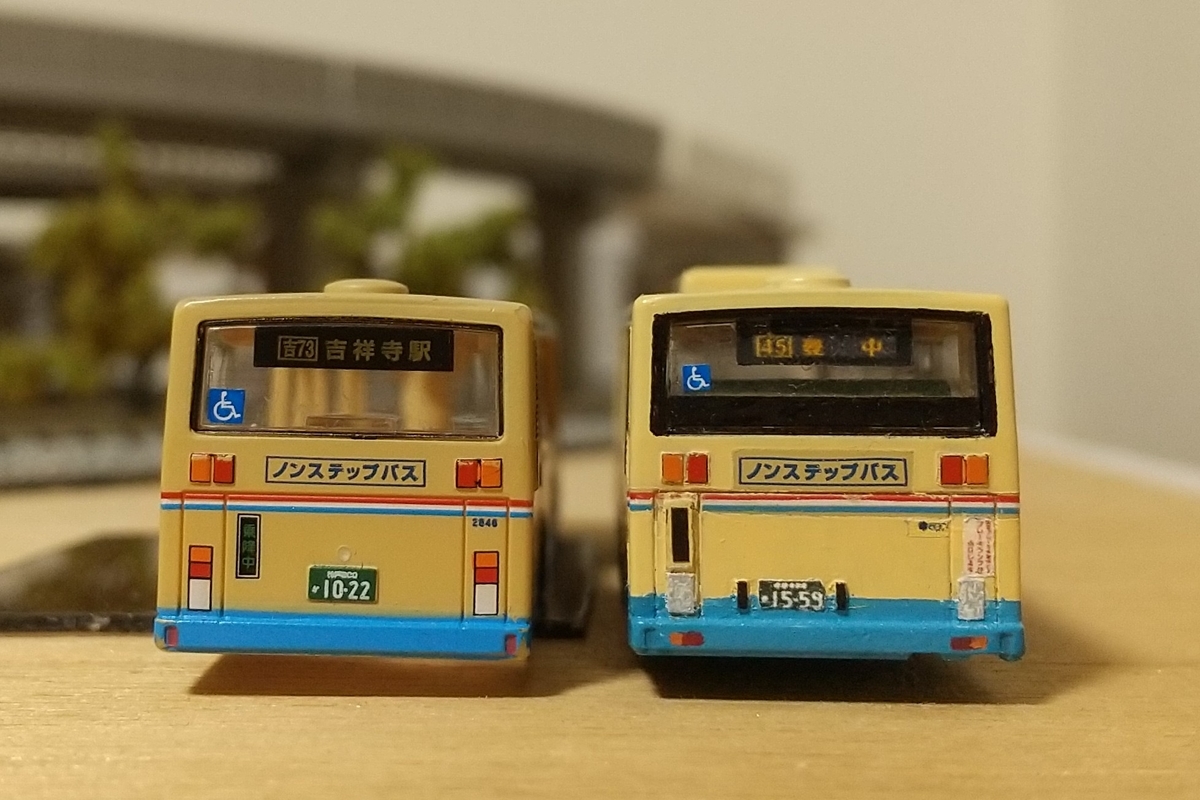 バスコレ改造 阪急バス376(西工+UA天然ガスノンステップ) - 青リボン