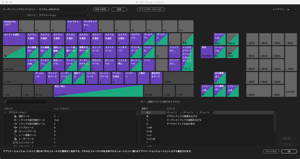 Adobe Premiere Proのズームインのショートカット Mac Jis配列キーボード ぼんやりdtp
