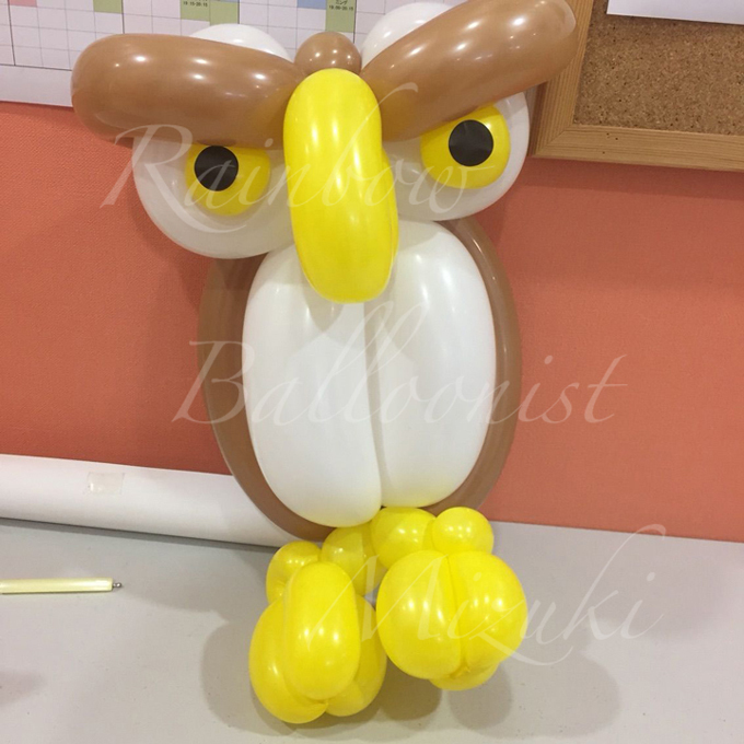 にじいろ風船師みずきのバルーンアート講座のフクロウ