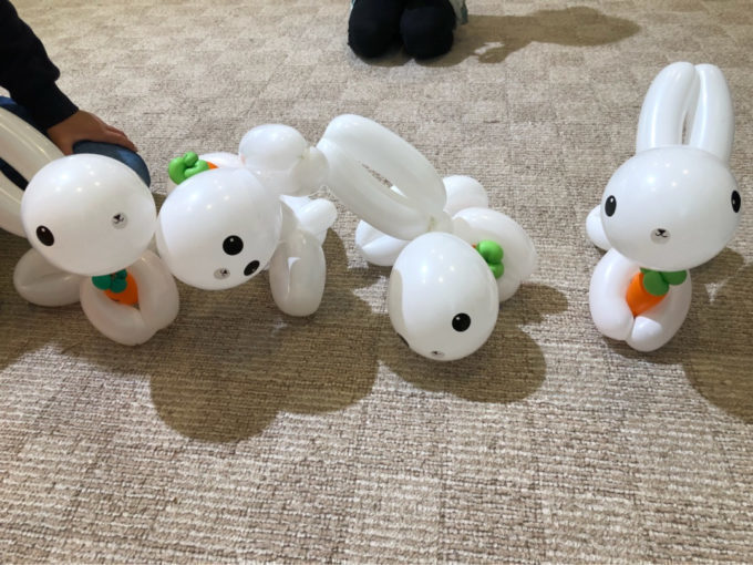 にじいろ風船師みずきのバルーンアート体験教室のうさぎ