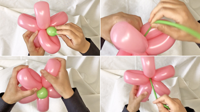 バルーンアートのお花のブレスレット
