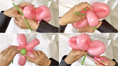 バルーンアートのお花のブレスレット
