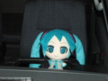 ぬいぐるみの初音ミクさんinダッシュボードポケット