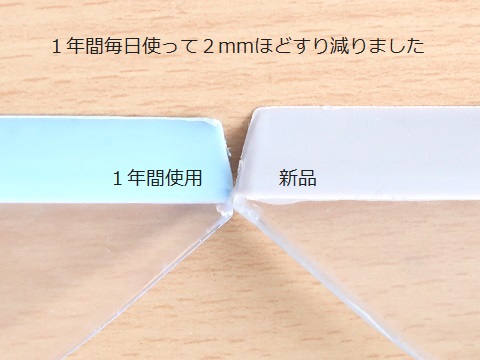 １年間使用したダイソースクイジーのゴムの状態