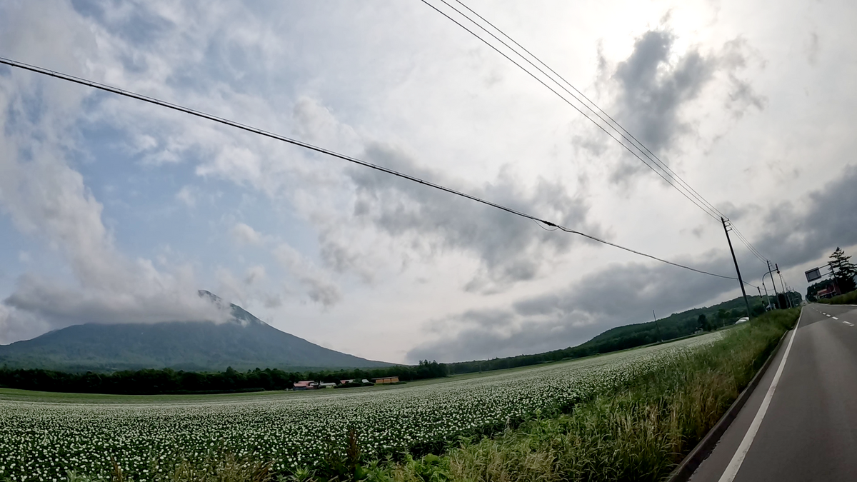 頭が少し見える羊蹄山