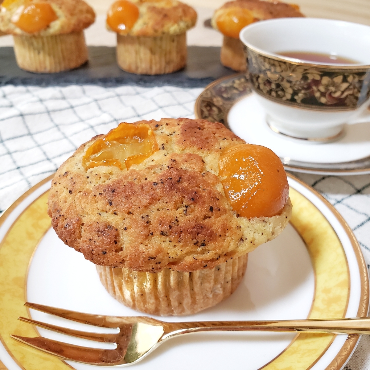 紅茶と金柑のマフィン - 低糖質なお菓子たち, image size:1200x1200