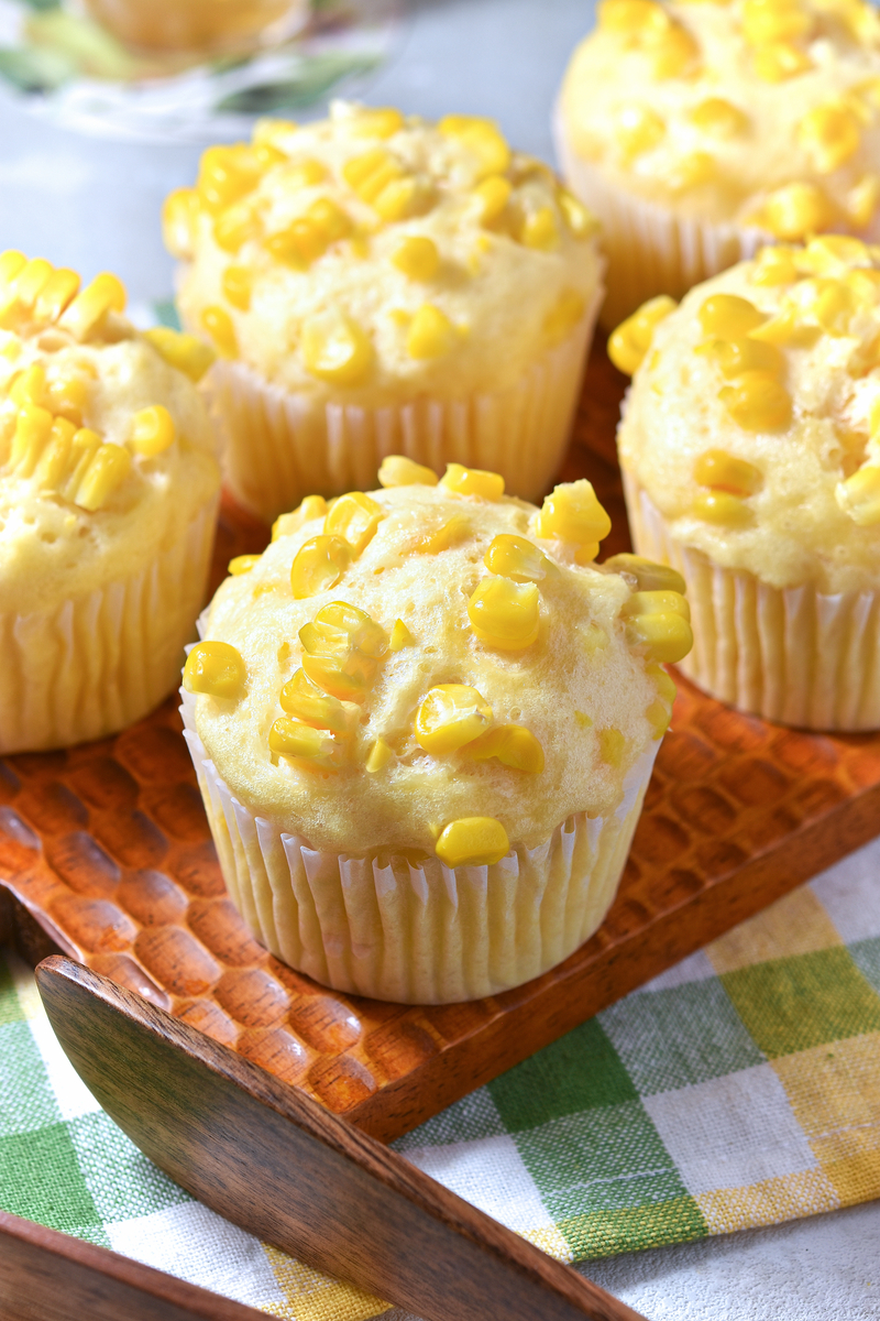 とうもろこし蒸しパンの寄りの完成写真