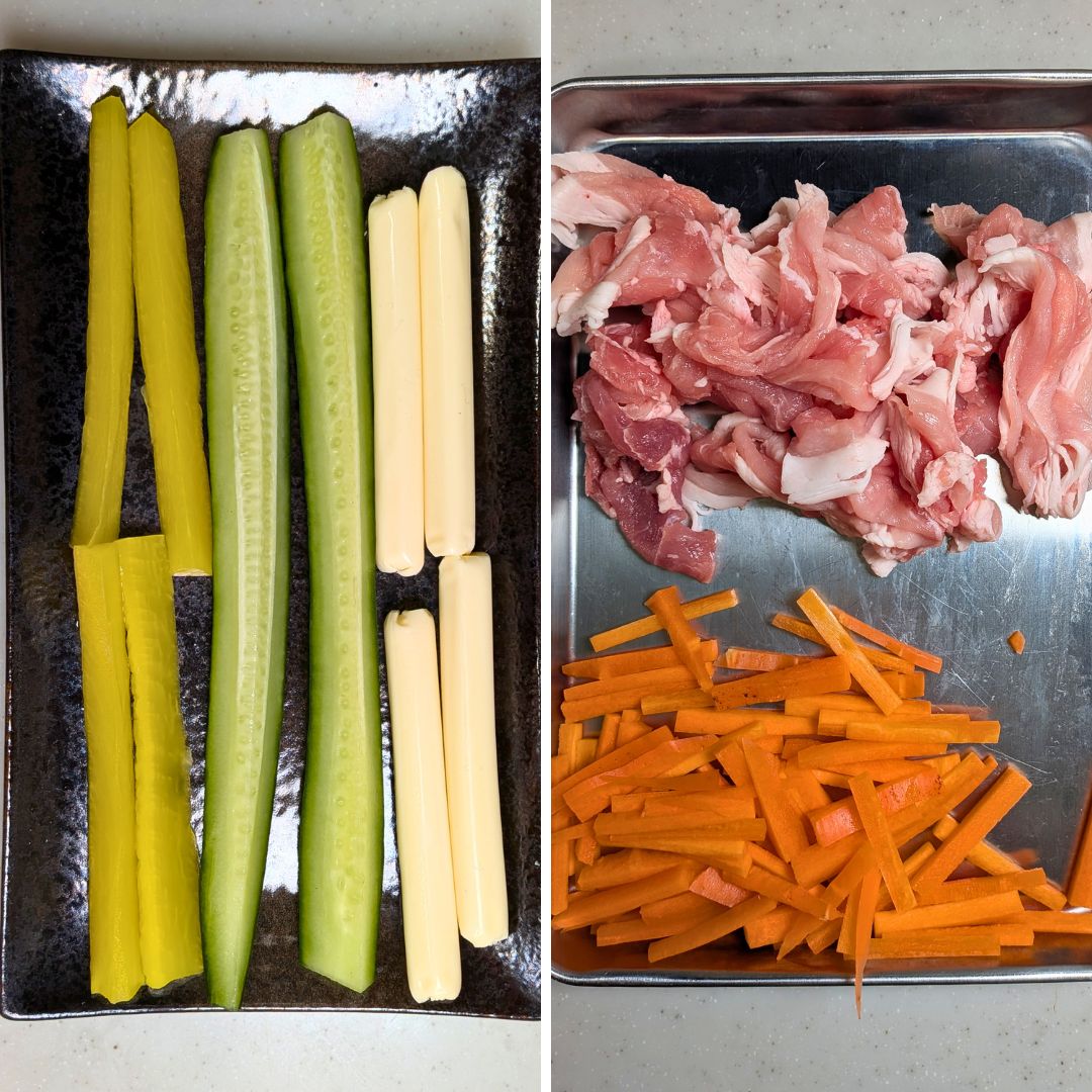 材料を切る工程