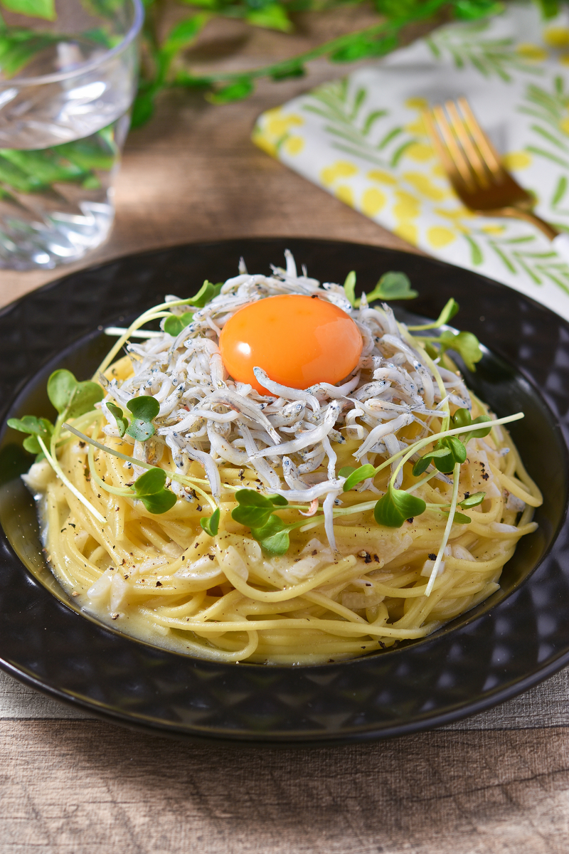 しらすと卵黄の柚子胡椒パスタ 完成写真