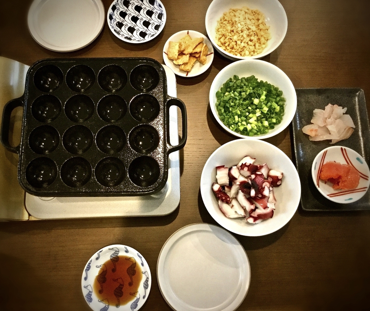 昼と夕飯 たこ焼き 金目鯛の煮付け 地道にくらす